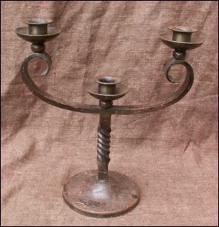 French Country Wrought Iron Candelabra Candleholder