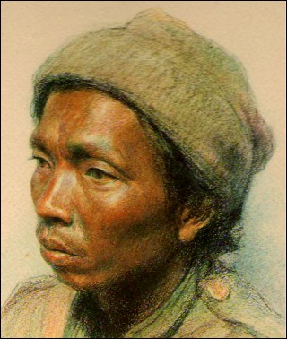 The Allied Armies Gurkha Skirmisher British Army WWI Etching Eugene Burnand 1922