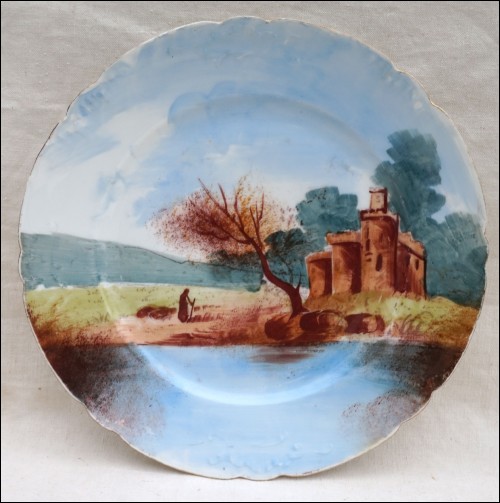 Limoges Porcelain Decorative Plate Castel River J Pouyat 1900