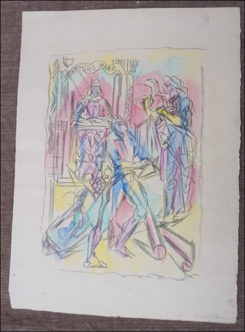 Jacques Villon Virgilius Maro Cubist Lithograph Signed 1955