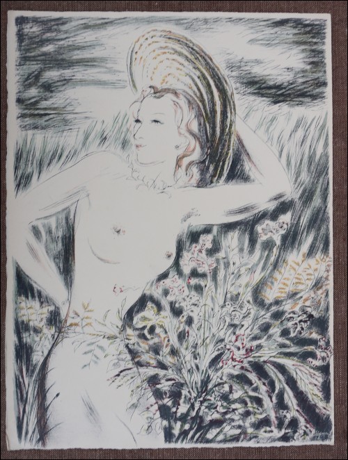 Louis Touchagues Nude Original Lithograph Signed  1948  C