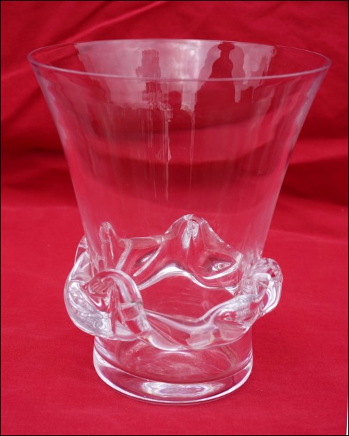 DAUM France SORCY Model Clear Crystal Vase Large Water Glass 5