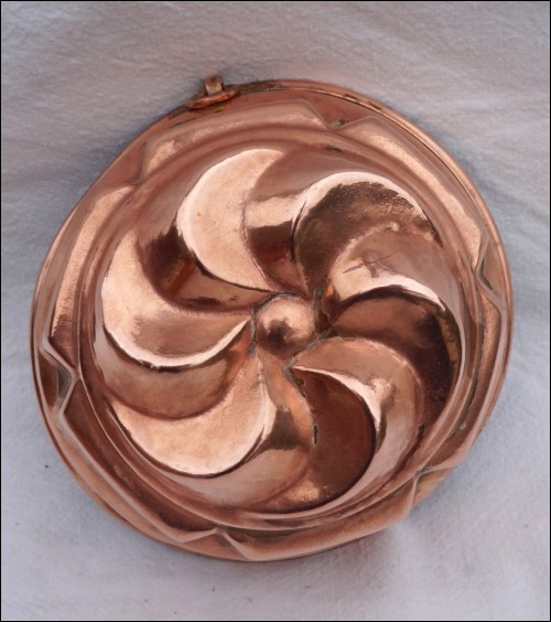 Tinned Copper Jelly Cake Mold Dome Shaped Baking Cookware Ø 6