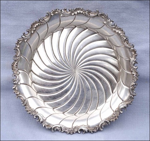 Sterling Silver Coaster Louis XV Style Mono CHW 135gr 1890's