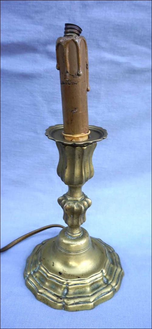 Louis XV Style Candle Holder Lamp Brass Late 18th C