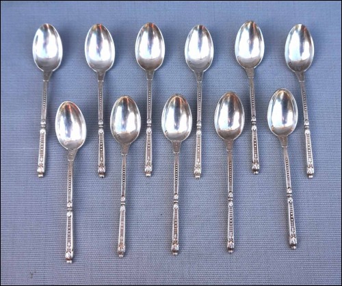 Silver Plate 11 Moka Coffee Demi Tasse Spoon Russian Model 