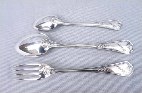 Louis XV Style Children Kid Flatware Set Silver Plate Karine