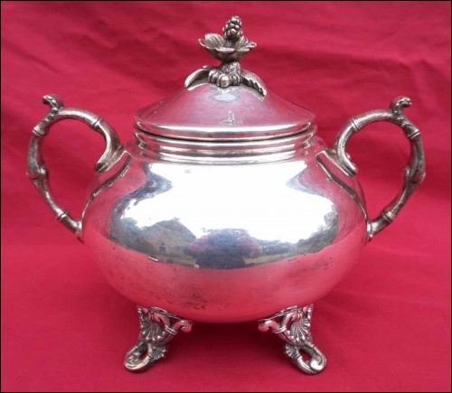 Silverplate Sugar Pot A Delacourt Late 19th Century