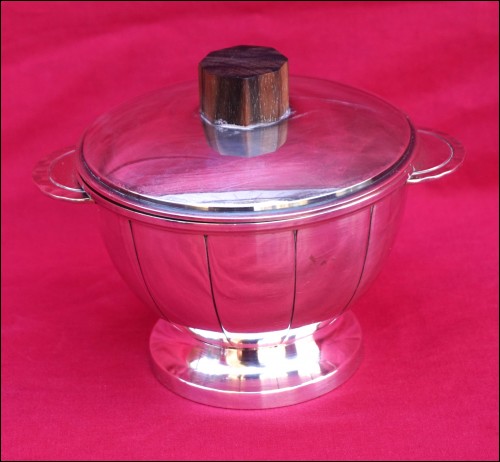 Art Deco Sugar Candy Lidded Bowl Silverplate 1930's