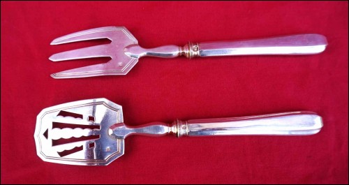 Art Deco Petits Fours Serving Set Sterling Silver Paris