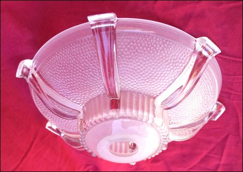 Art Deco Ezan Frosted Pressed Glass Light Chandelier Shade E