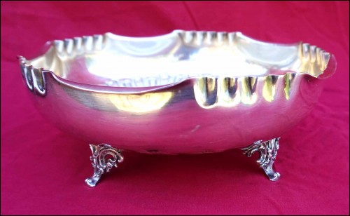 Rococo Silver Plate Serving Dish Fruit Candy Centerpiece