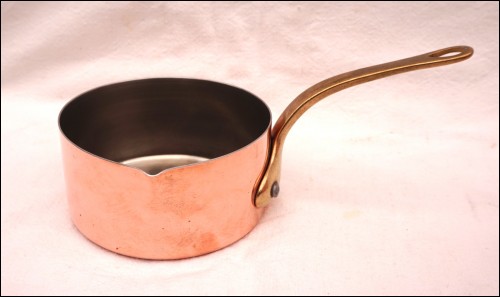 Stainless Lined Copper Sauce Pan with Spout Normandy Ø 4