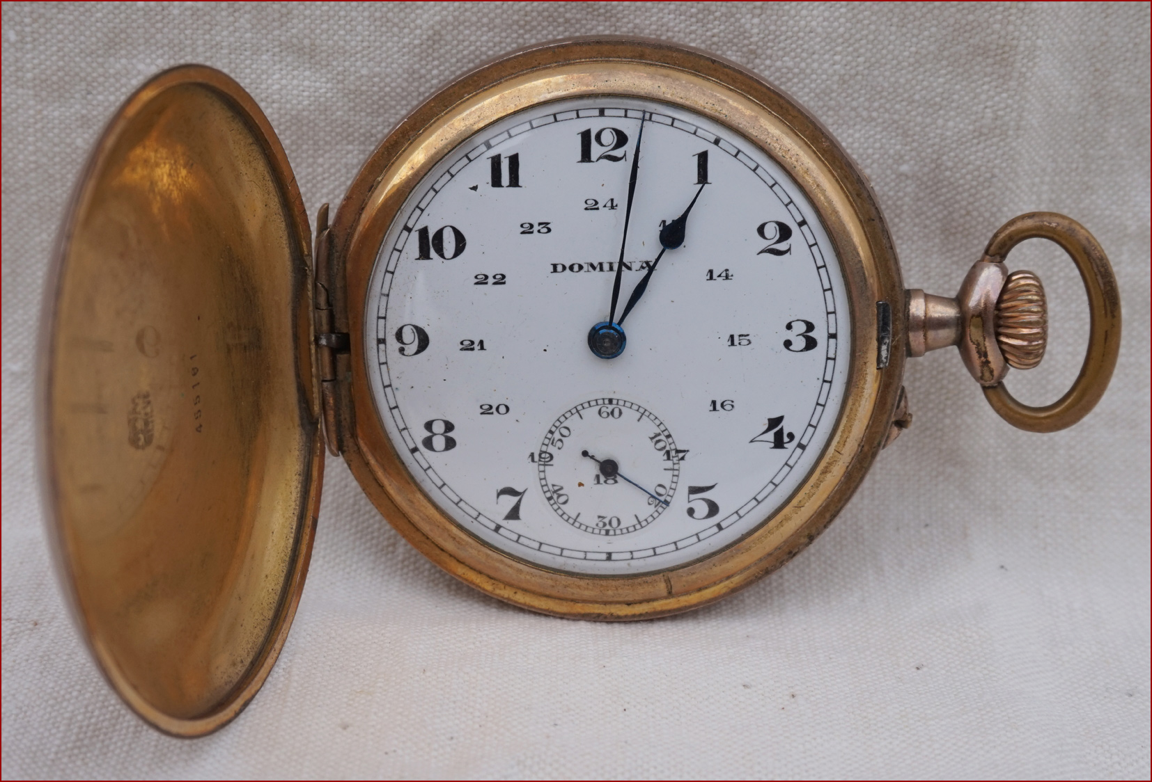 French Pocket Watch Domina Geneva Enamel Dial Gold Plated Case 1950 eBay